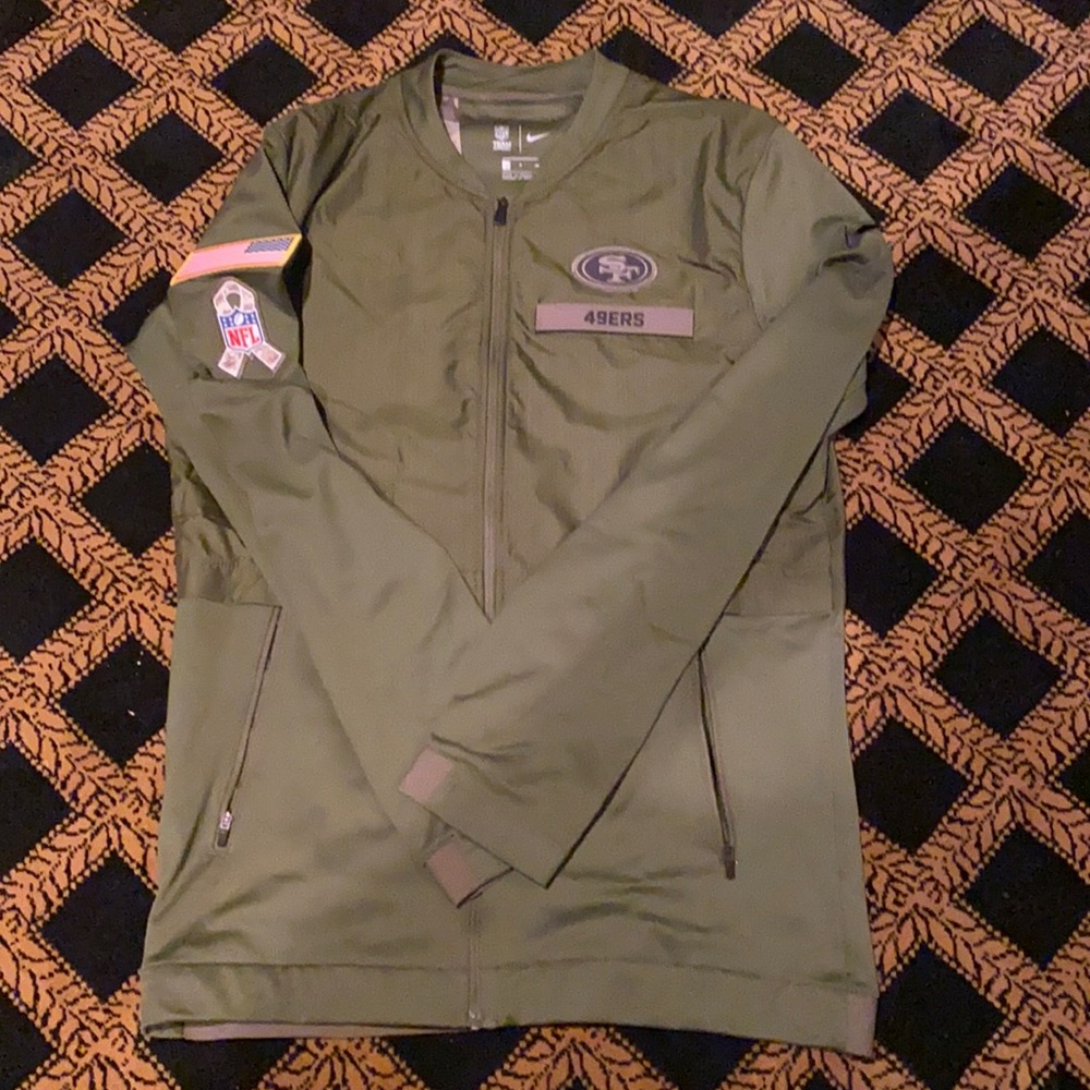 Niners green zip up jacket sz Small, Nike